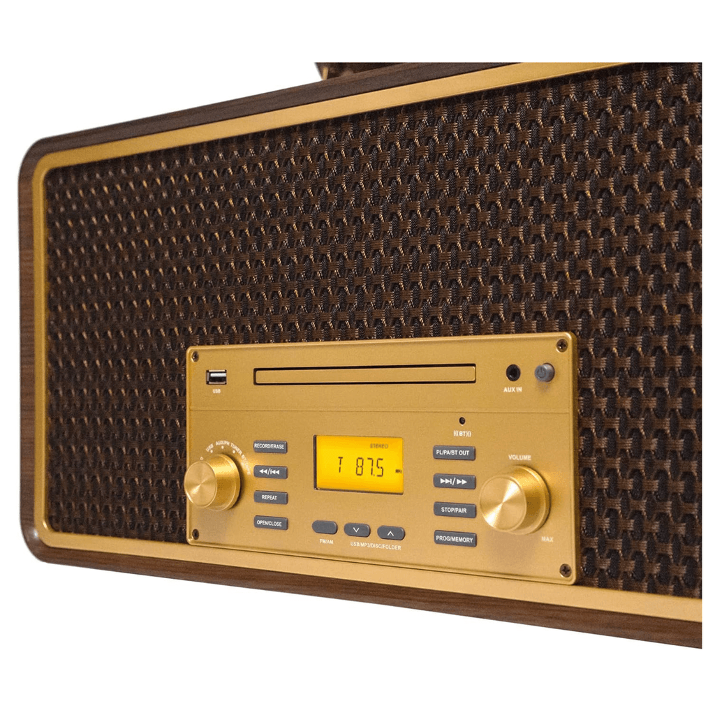 Victor Monument 8-in-1 Wood Music Center Espresso - Refurbished