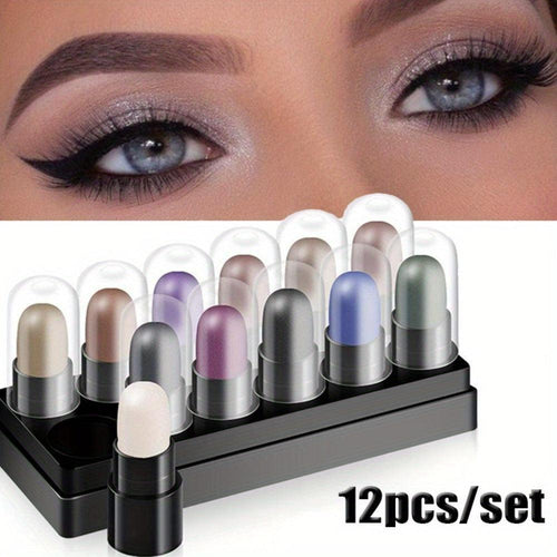 12-Color Waterproof Eyeshadow Lipstick Set 2 in 1 Lip And Eye Makeup